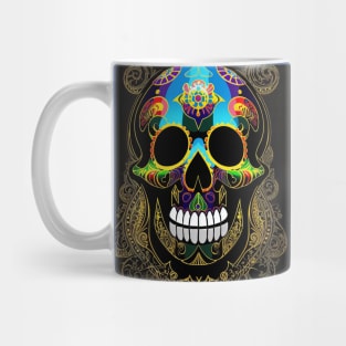 Skull colorful mandala art number 44 Mug